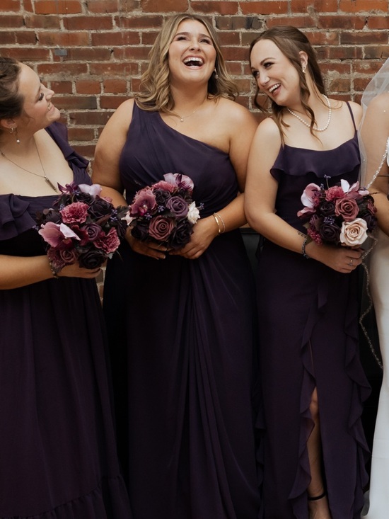 Azazie Brooke Plum Evening Gown - Picture 3 of 3